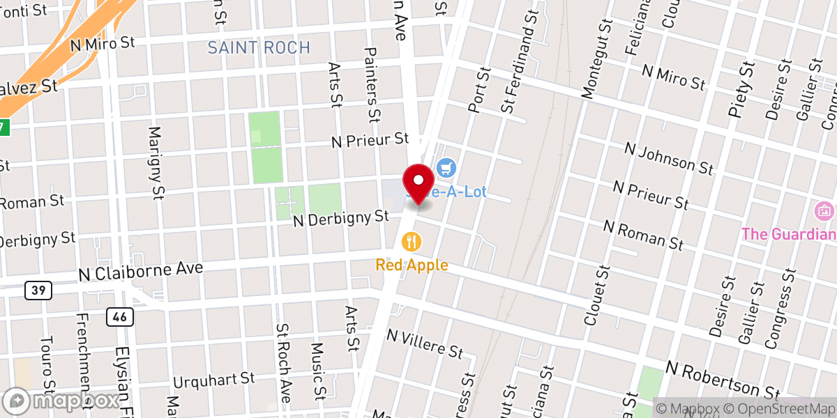 Map showing location of Mantle Tabernacle Holiness Church