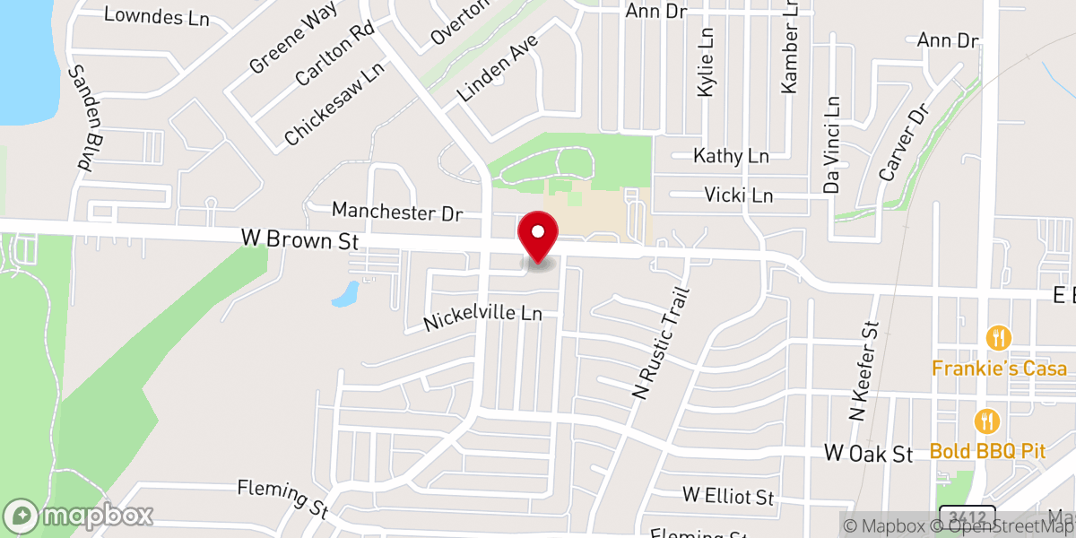 Map showing location of House of God Christian Church