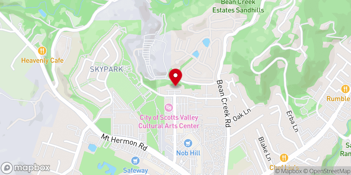 Map showing location of Scotts Valley First Baptist Church