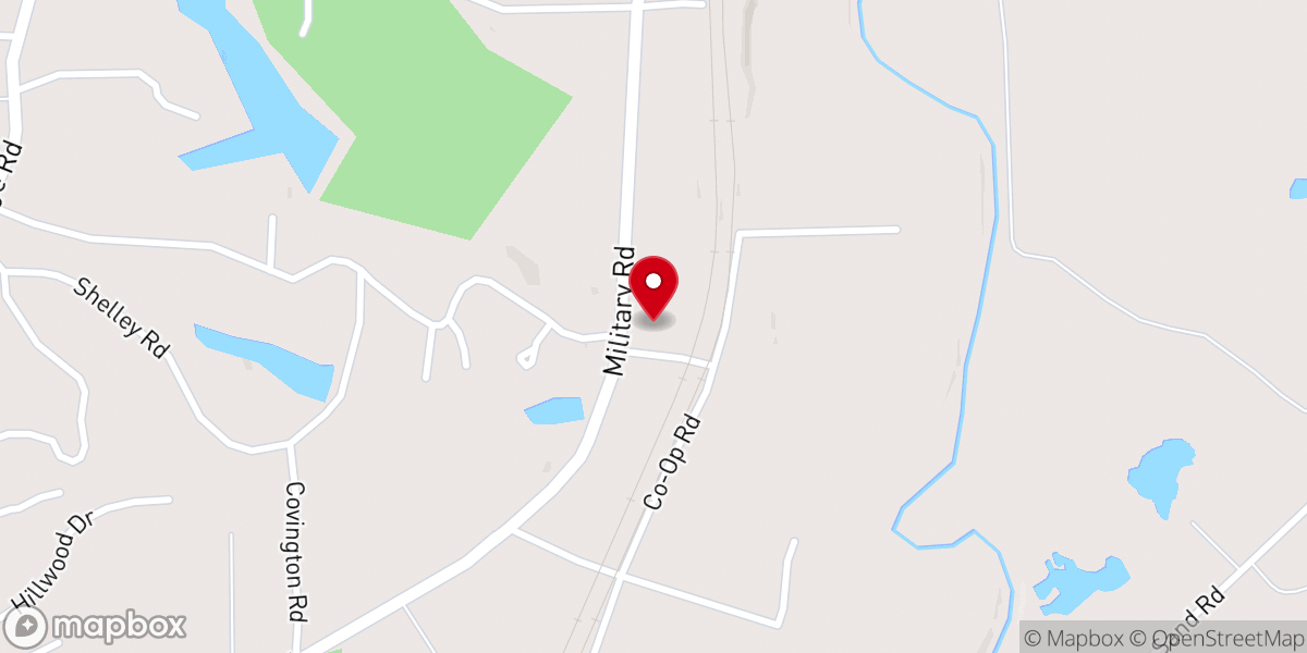 Map showing location of Bethel Baptist Church