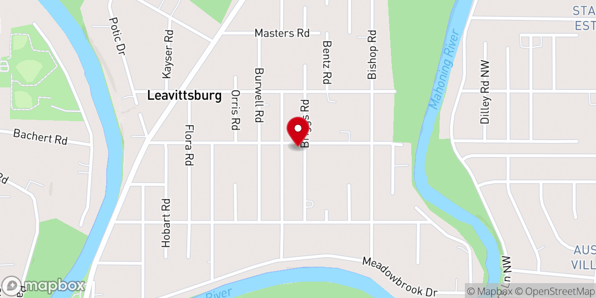 Map showing location of Leavittsburg First Church of the Nazarene Parsonage