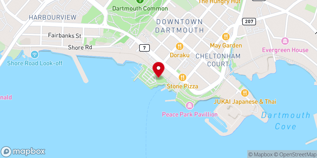 Map showing location of Alderney Landing