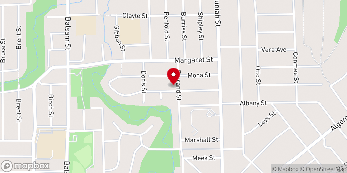 Map showing location of Farrand Street Bible Chapel