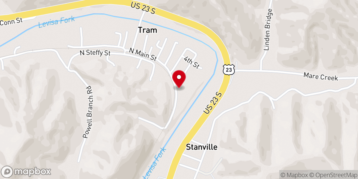 Map showing location of Riverside Baptist Church