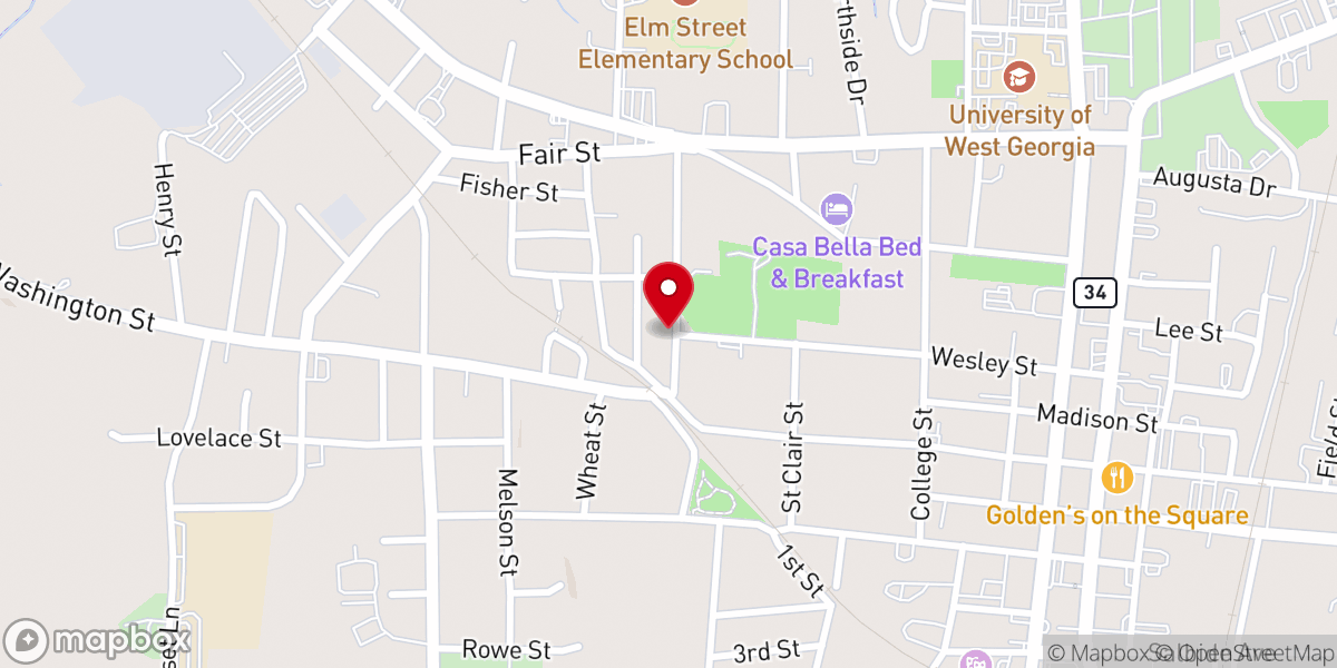 Map showing location of Greater Mt Zion AME Church