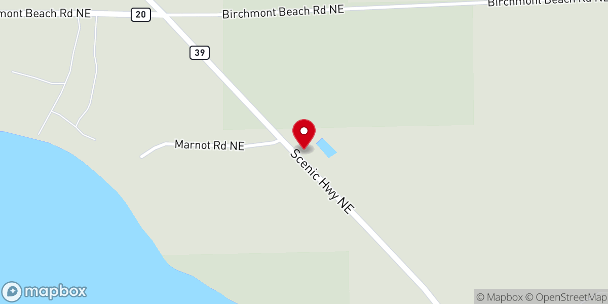 Map showing location of Kitchi Pines Mennonite Church