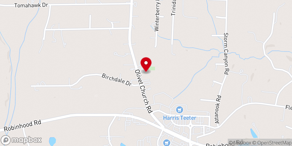 Map showing location of Olivet Moravian Church
