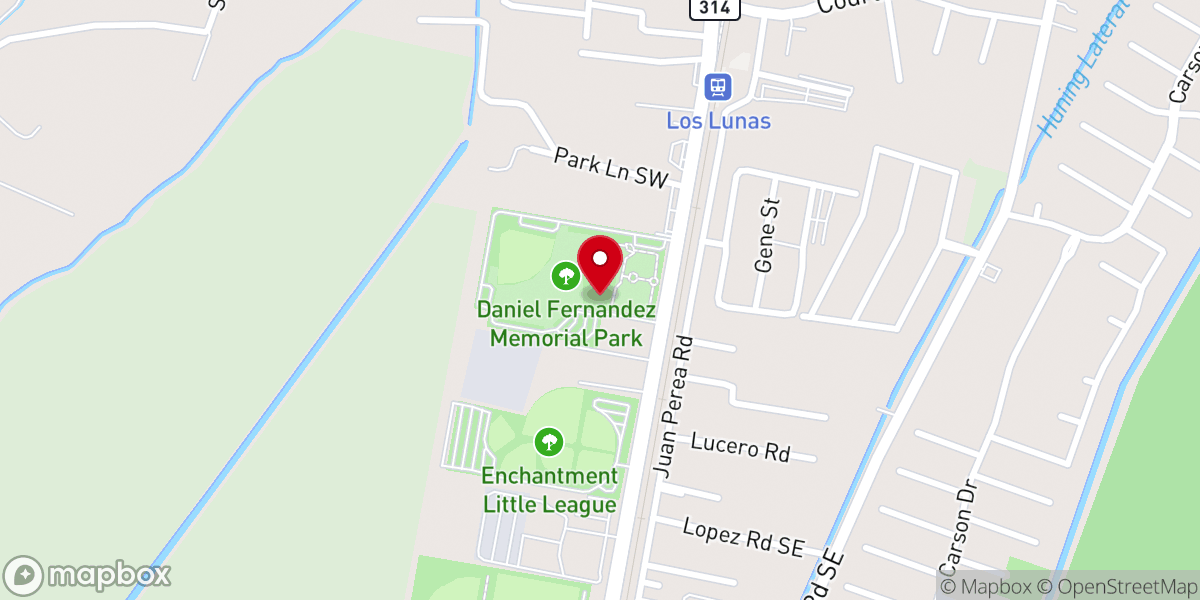 Map showing location of Los Lunas Parks & Recreation