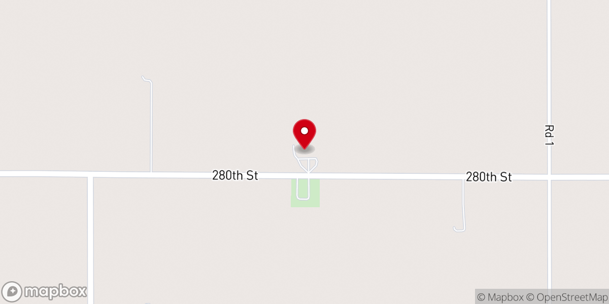 Map showing location of St John's Lutheran Church-Elca (Shell Creek)