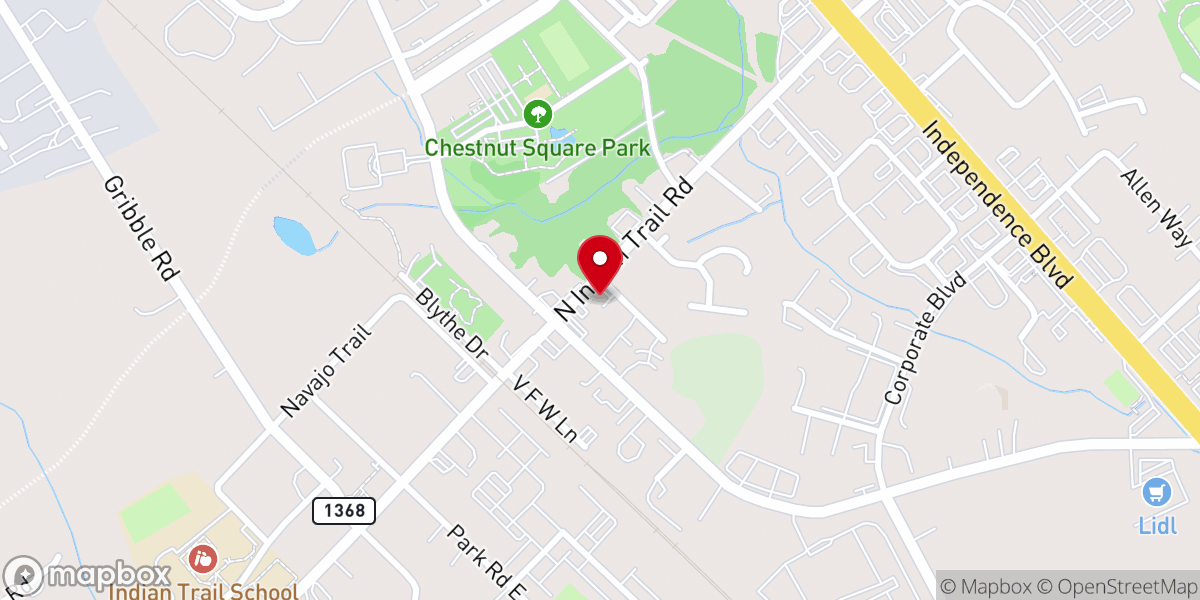 Map showing location of Immanuel's Church of Indian Trail