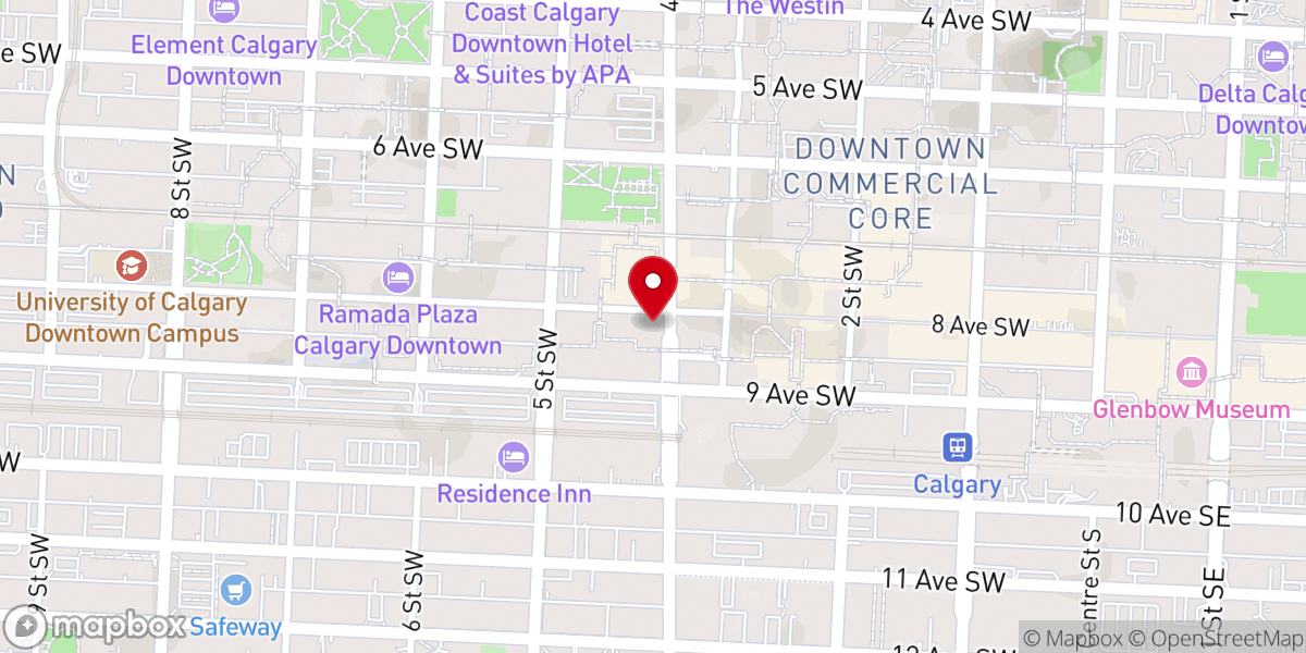 Map showing location of Heritage Calgary