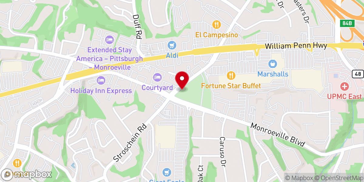 Map showing location of Old Stone Church