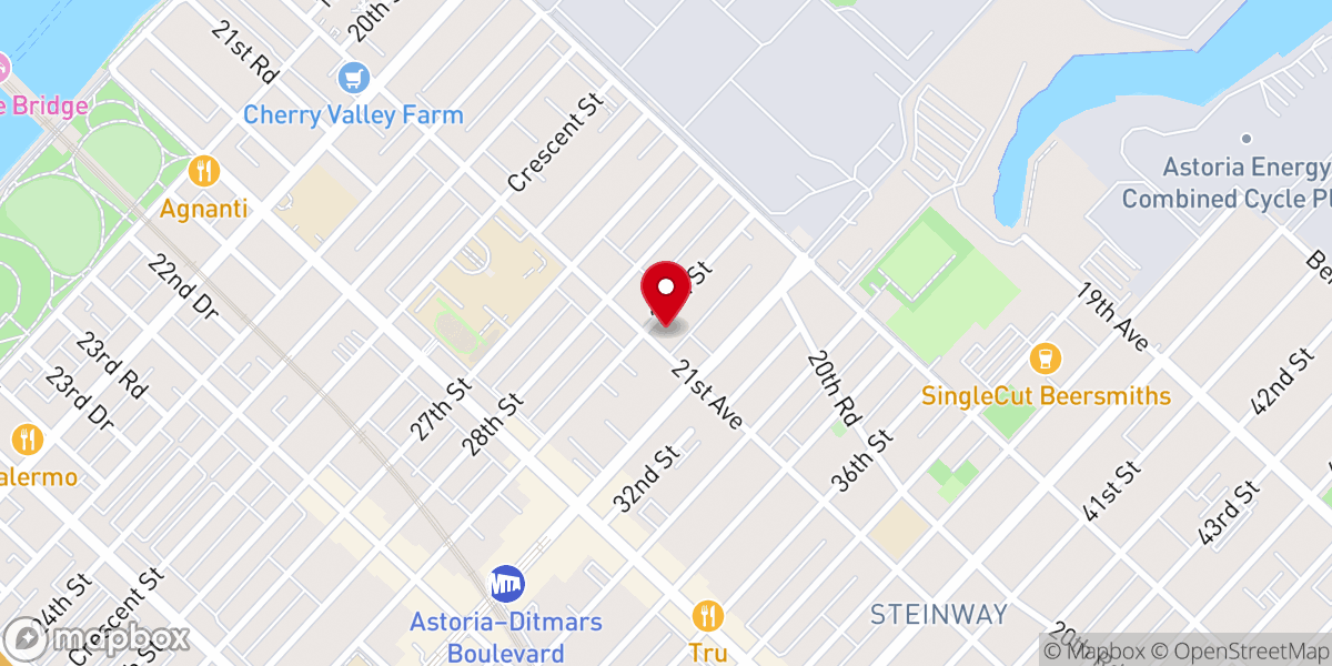 Map showing location of Sacred Space Astoria