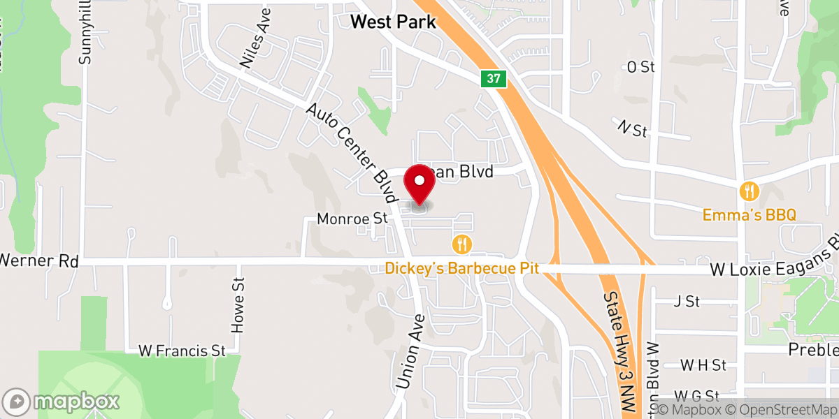 Map showing location of Sinclair Missionary Baptist Church