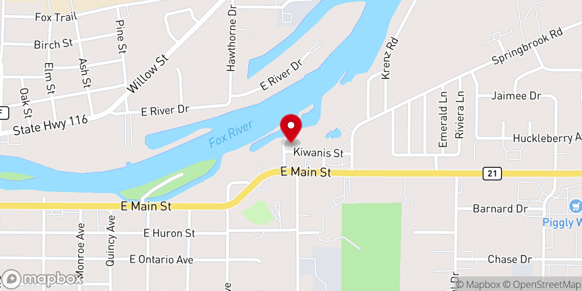 Map showing location of Miller Park On The Fox