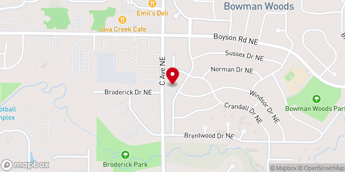 Map showing location of Peace Christian Reformed Church