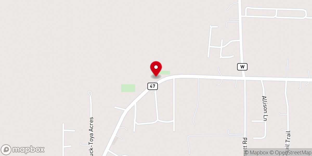 Map showing location of New Galilee Christian Church