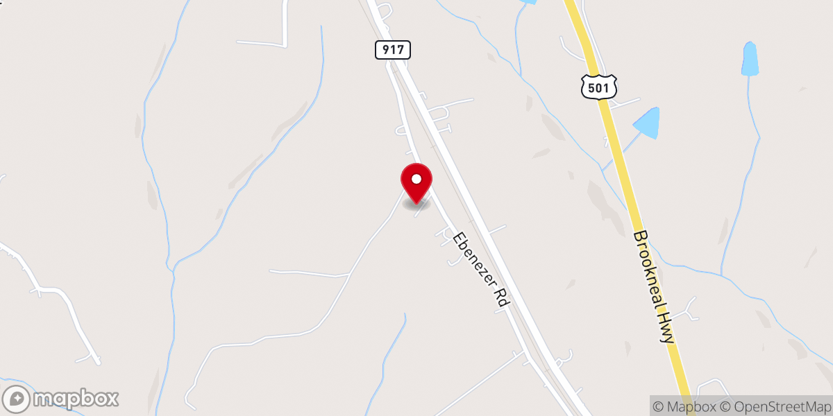 Map showing location of Ebenezer Baptist Church
