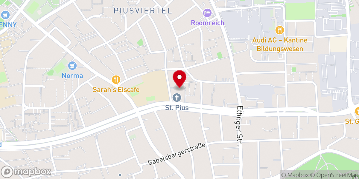 Map showing location of Kath. Pfarramt St. Pius