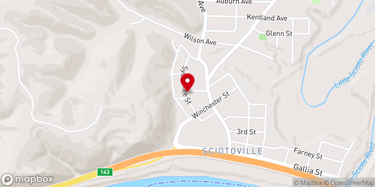 Map showing location of Sciotoville Church of the Nazarene Parsonage