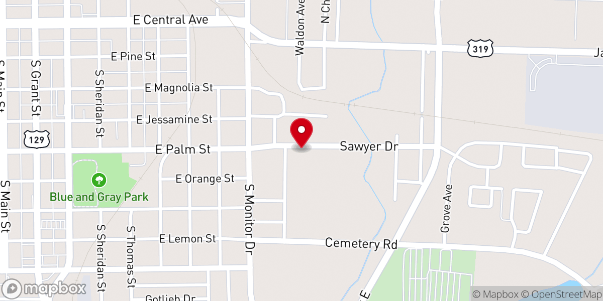 Map showing location of New Life Community Church Center