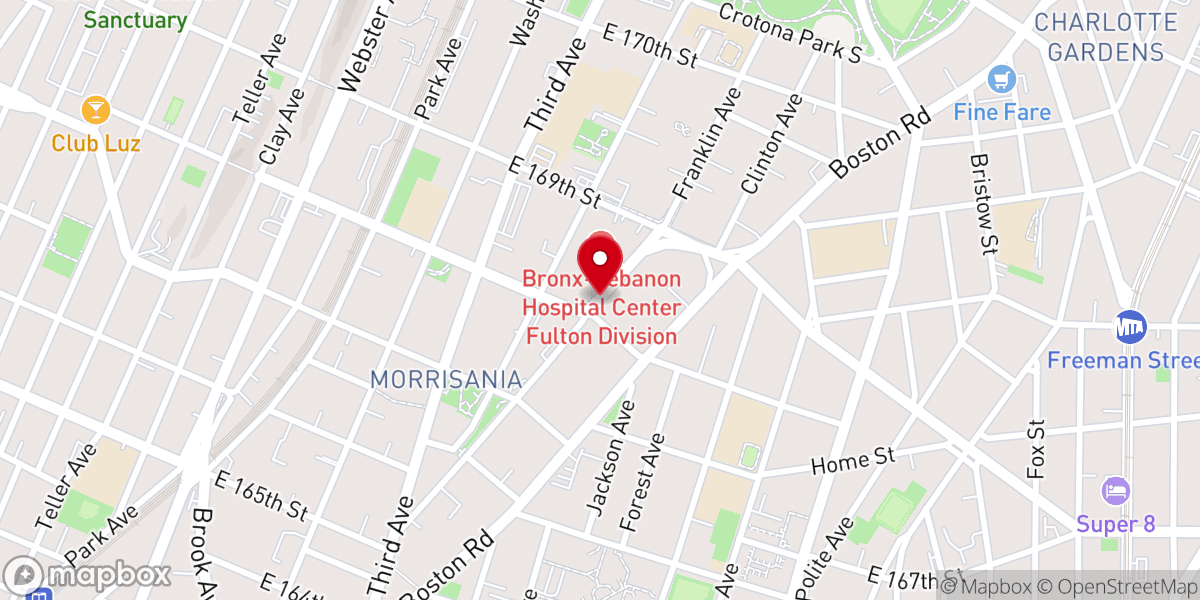 Map showing location of Iglesia El Testimonio de Dios