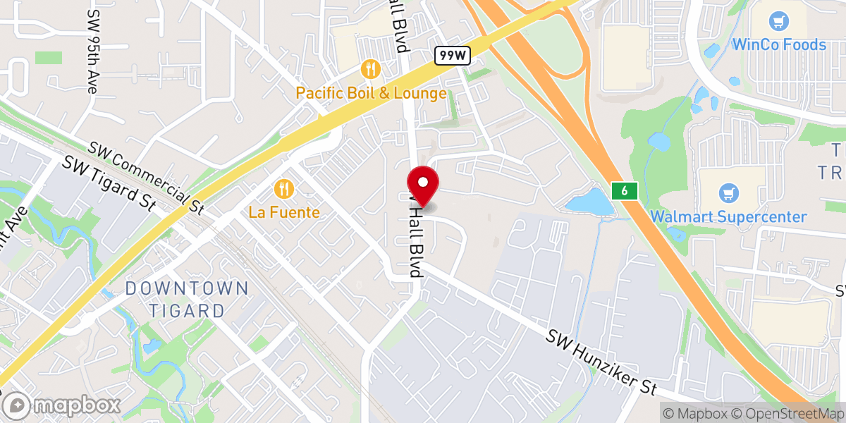 Map showing location of Just Compassion - Tigard