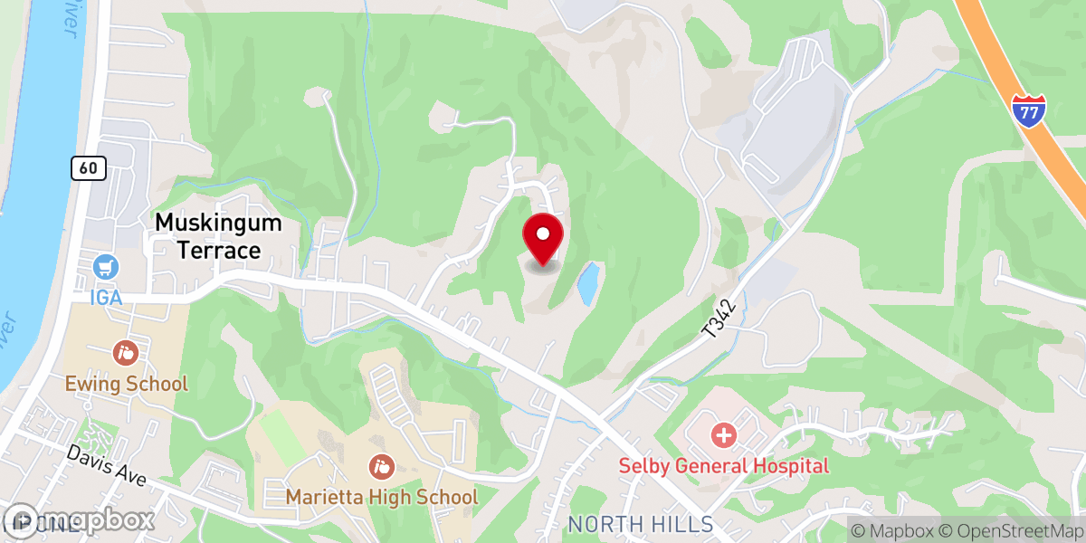 Map showing location of North Hills Baptist Church