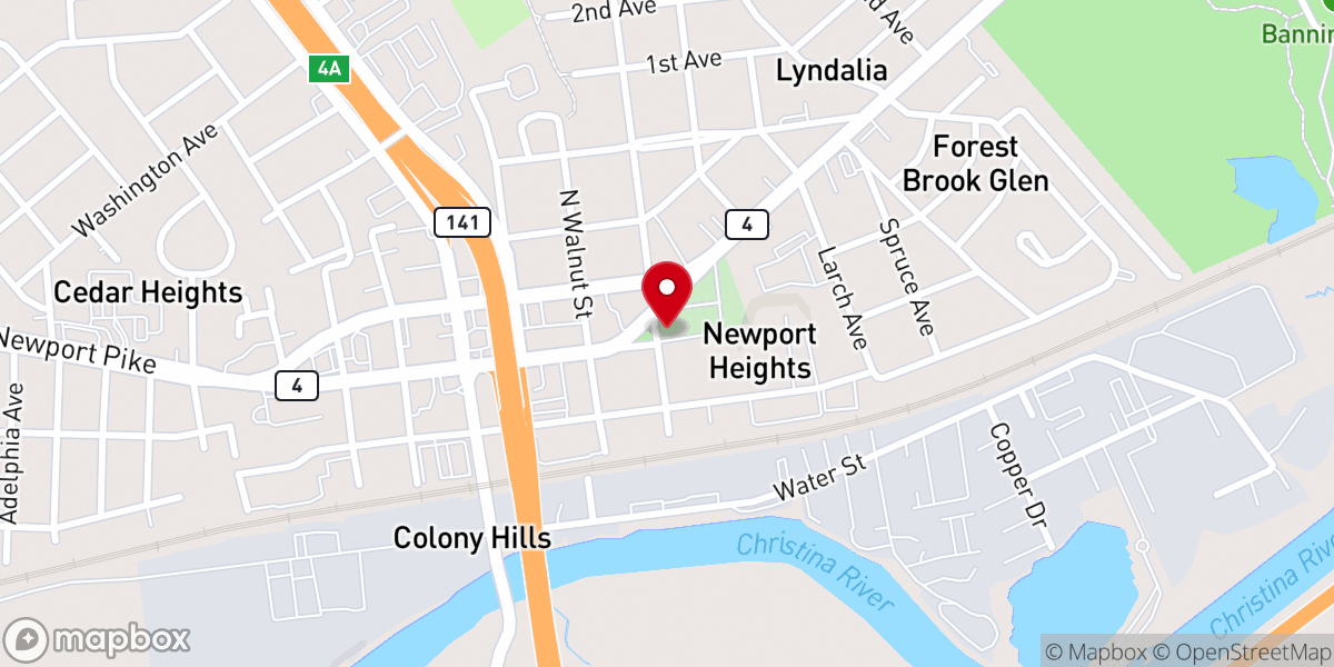 Map showing location of St James Episcopal Church Newport