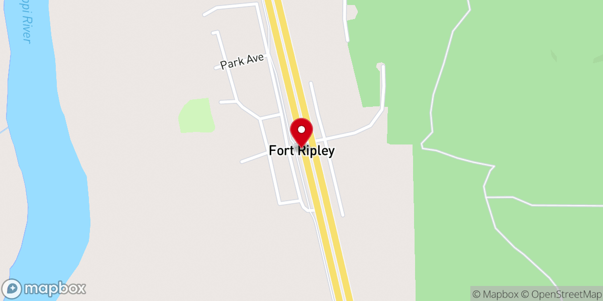 Map showing location of Fort Ripley