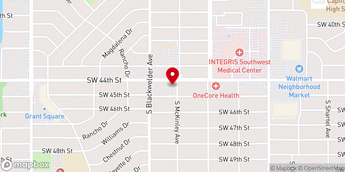 Map showing location of New Beginning Worship Center