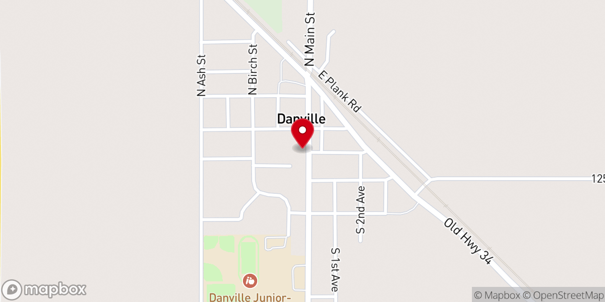 Map showing location of Danville Methodist Church
