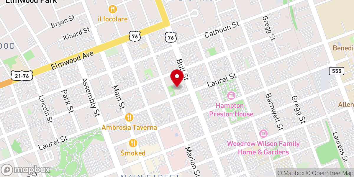 Map showing location of Centennial Associate Reformed Presbyterian Church