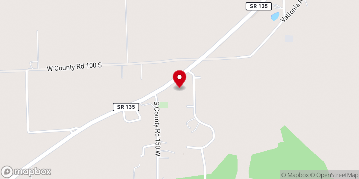 Map showing location of Brownstown First Baptist Church