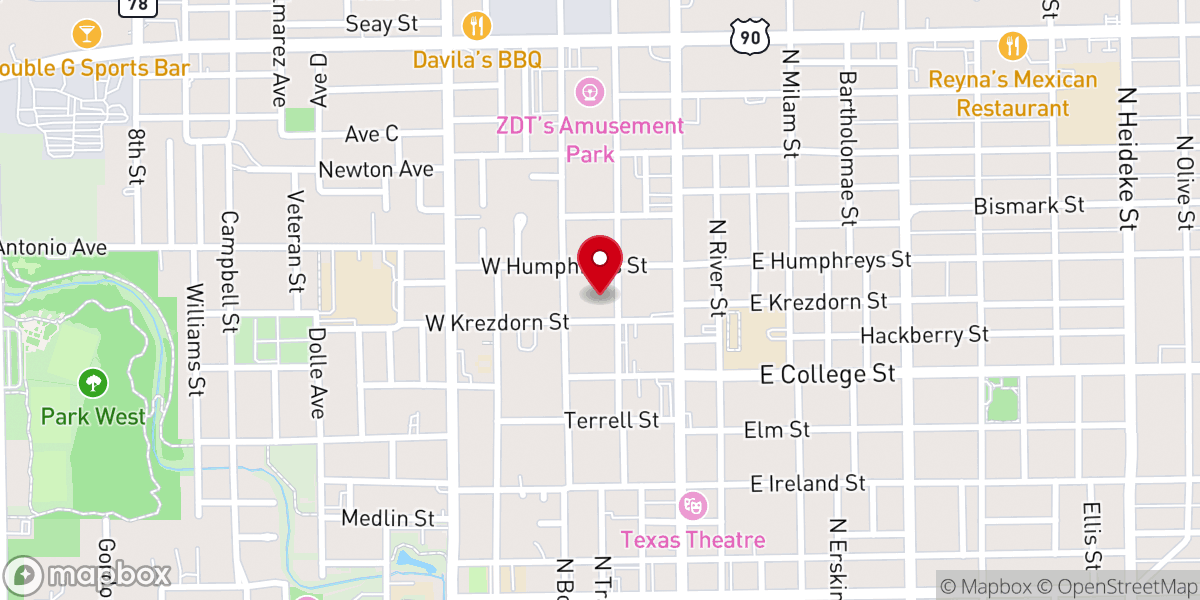 Map showing location of Nueva Generación Church
