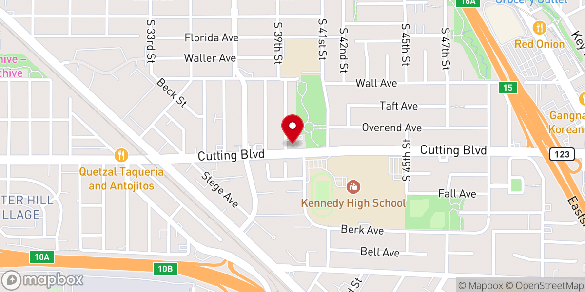 Map showing location of Easter Hill United Methodist Church