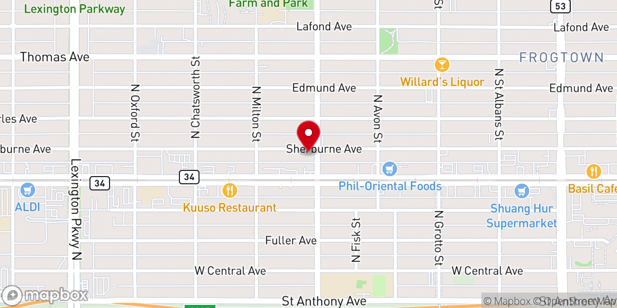 Map showing location of Saint Paul Fellowship Church