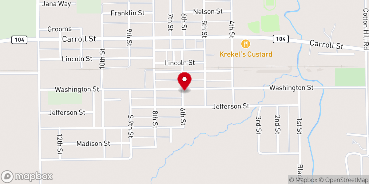 Map showing location of United Methodist Church of Pawnee