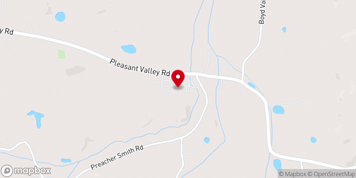 Map showing location of Pleasant Valley South Baptist Church