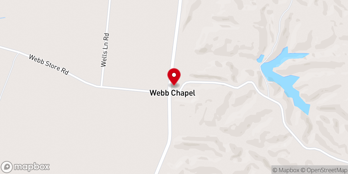 Map showing location of Webb Chapel