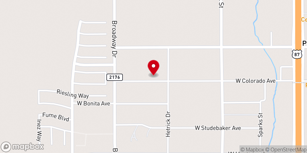 Map showing location of Amarillo Primitive Baptist Church
