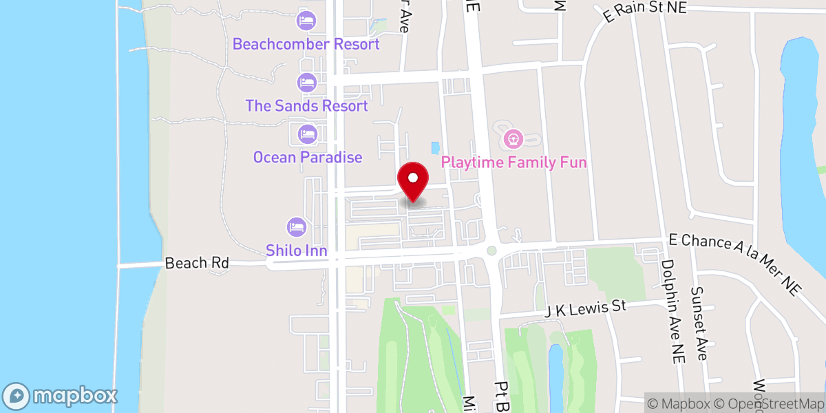 Map showing location of Ocean Shores Visitor Information Center