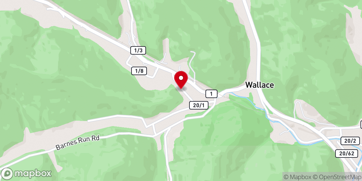 Map showing location of Wallace First Baptist Church