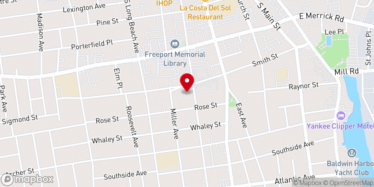 Map showing location of First Presbyterian Church of Freeport