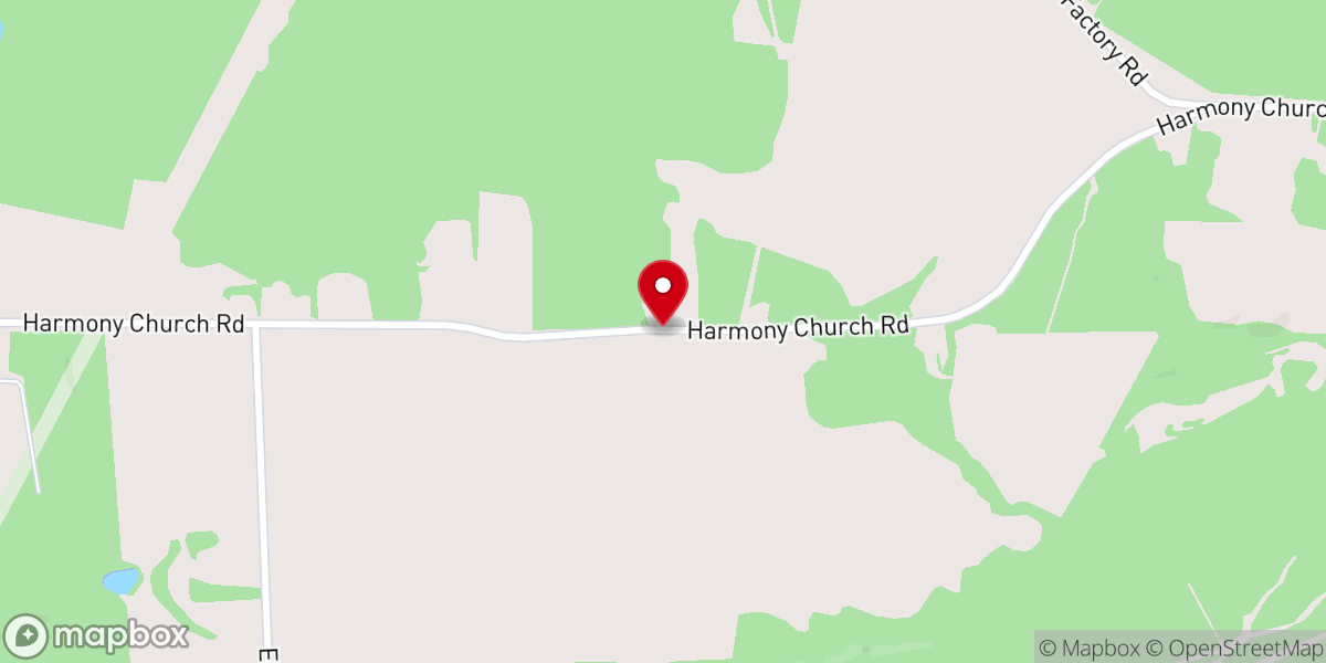 Map showing location of Harmony Baptist Church