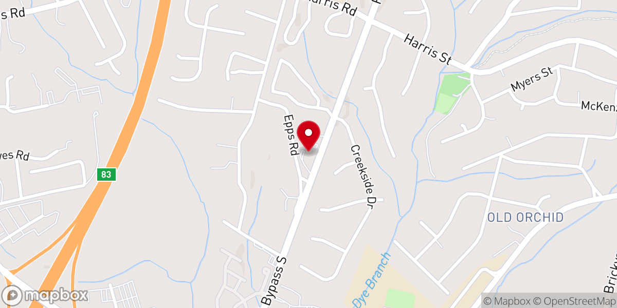 Map showing location of Bible Baptist Church