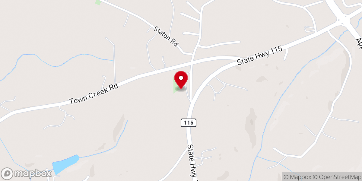Map showing location of Mount View Baptist Church