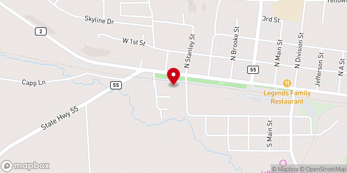 Map showing location of Whitehall Baptist Church