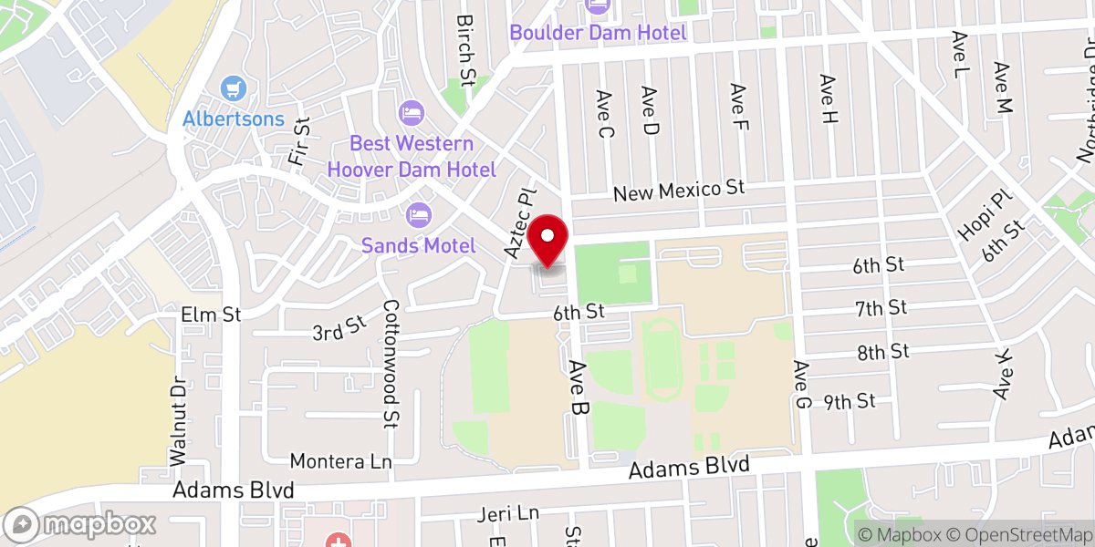 Map showing location of Hope Church Boulder City