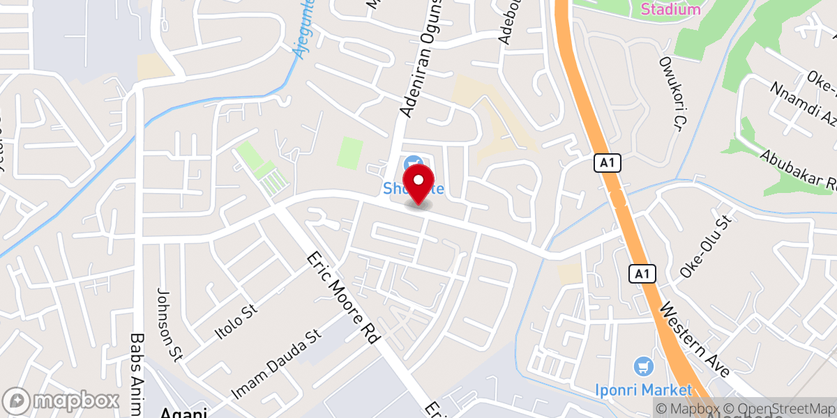 Map showing location of R.C.C.G Elshaddai Worship Centre